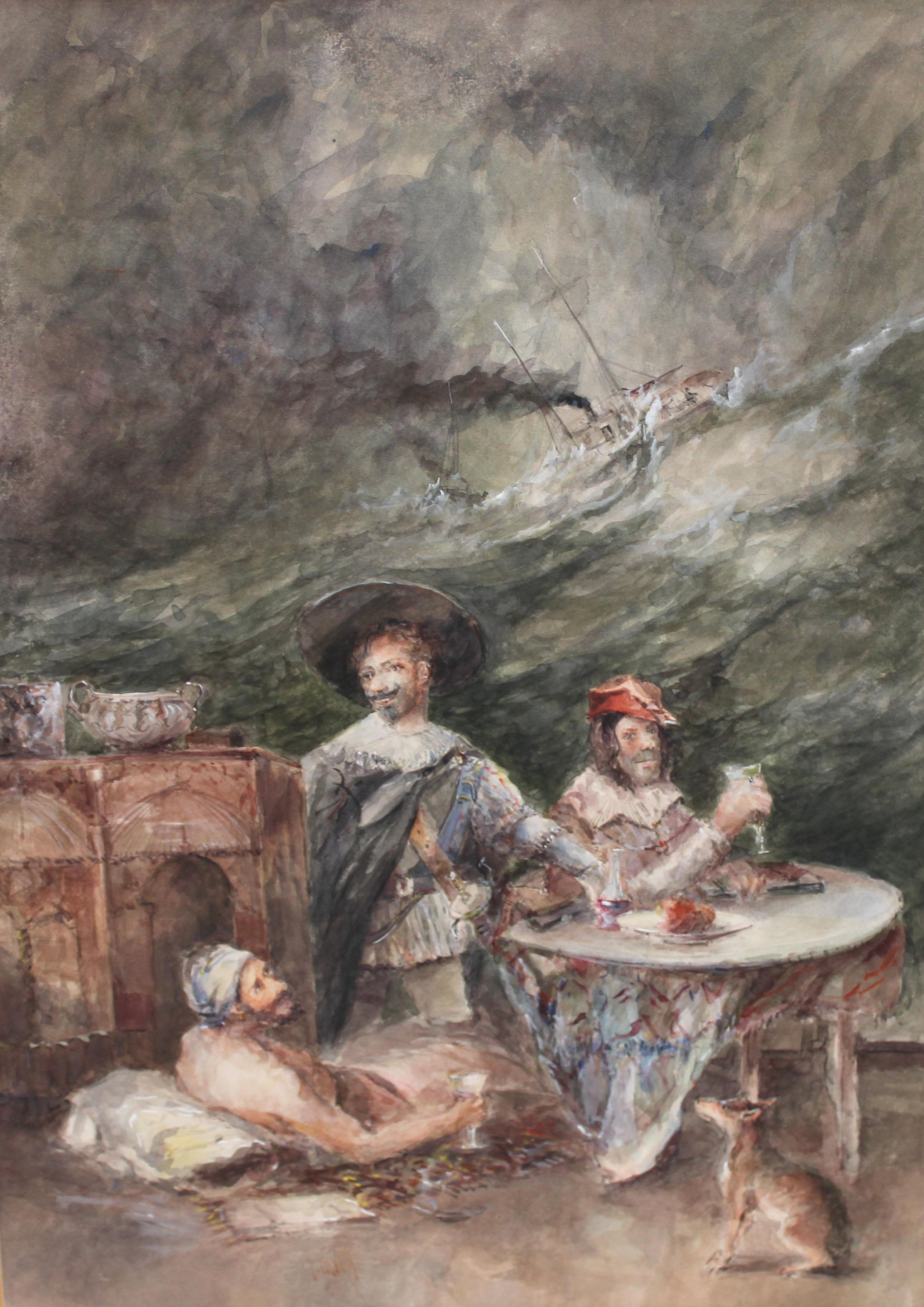 Unknown Figurative Drawings and Watercolors