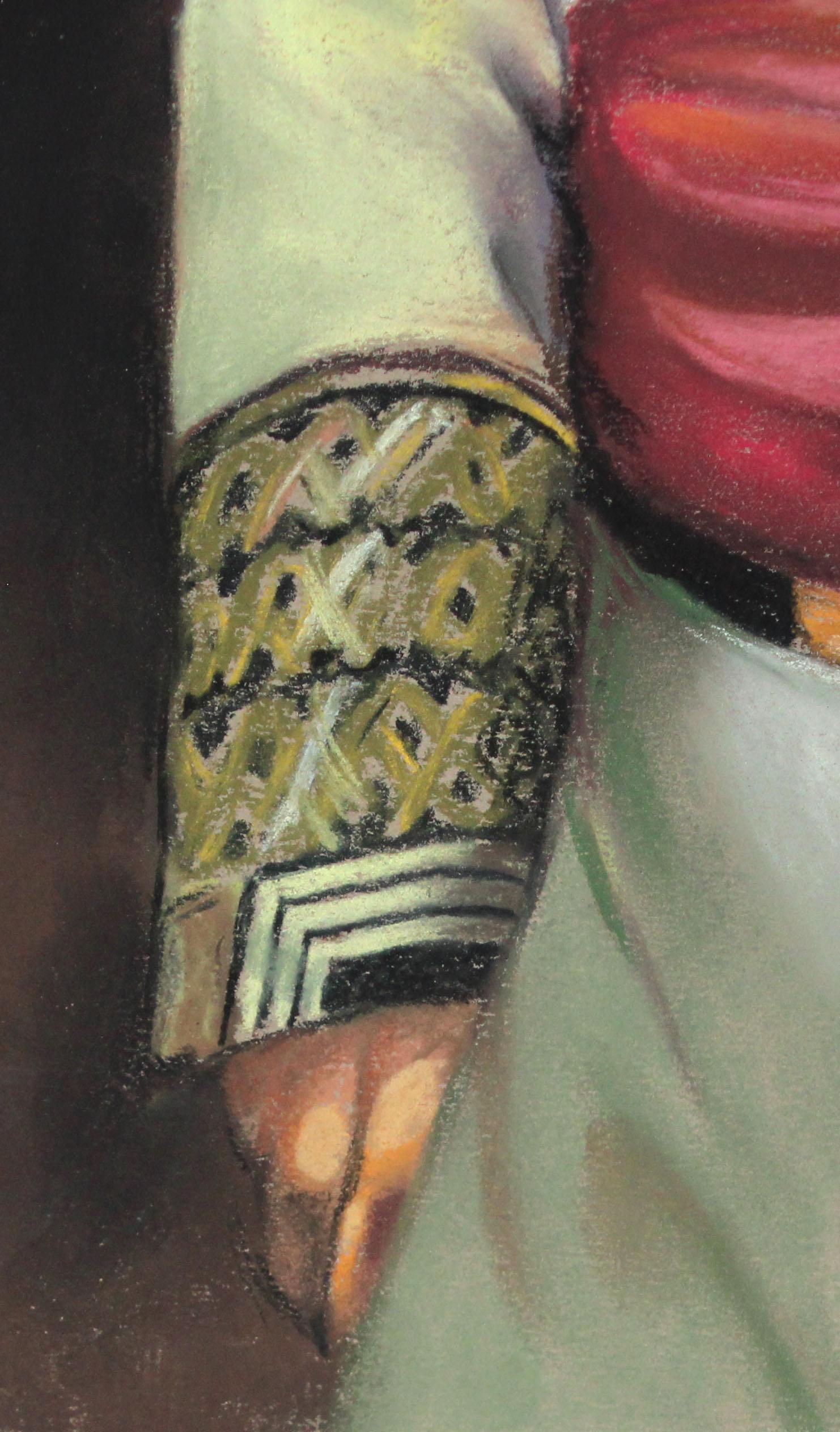 Retrato de un Militar - Dibujo a pastel For Sale 1