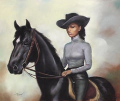 Complicidad ecuestre - Dibujo a pastel