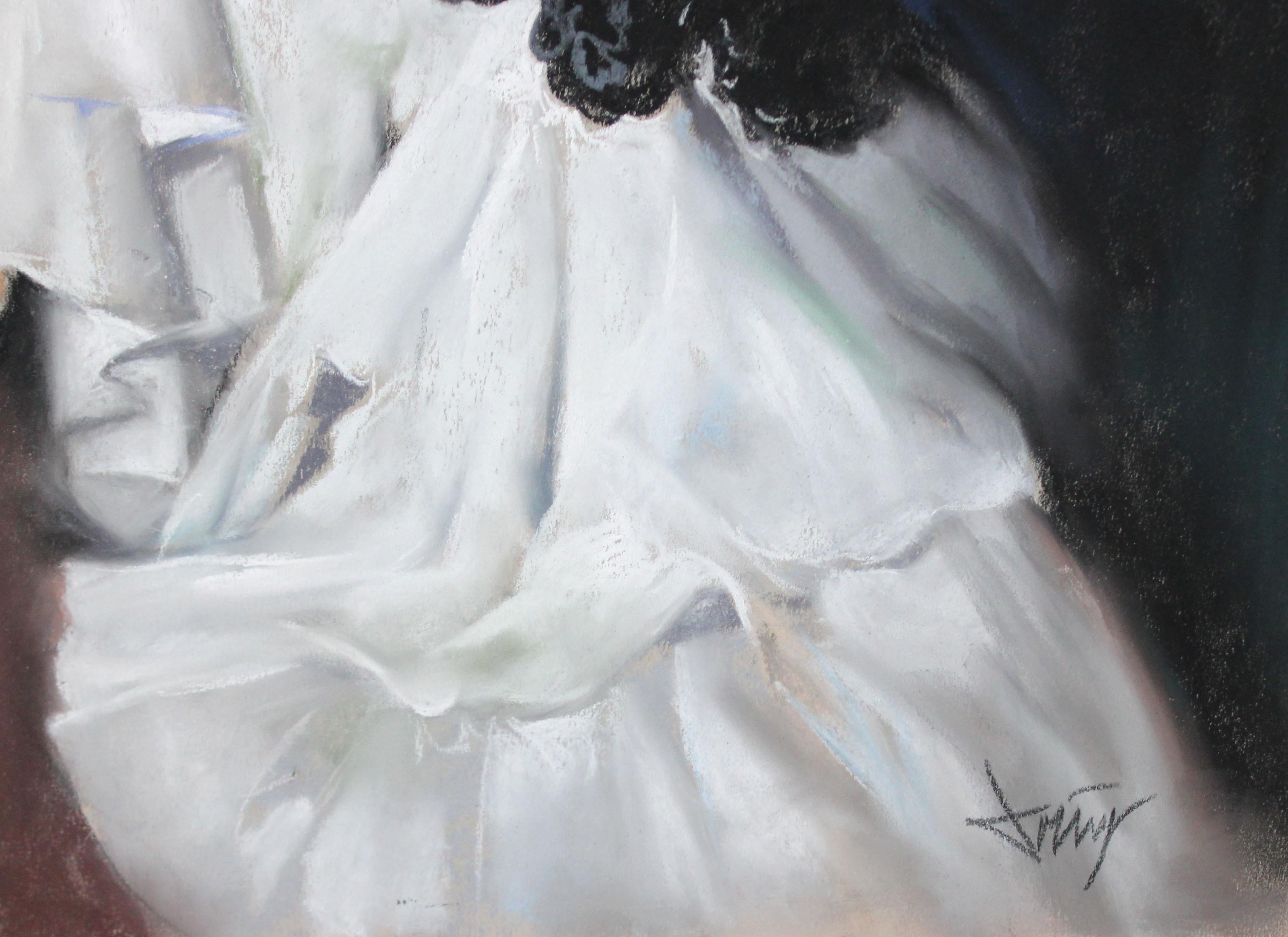 Maja andaluza - Dibujo a pastel For Sale 2