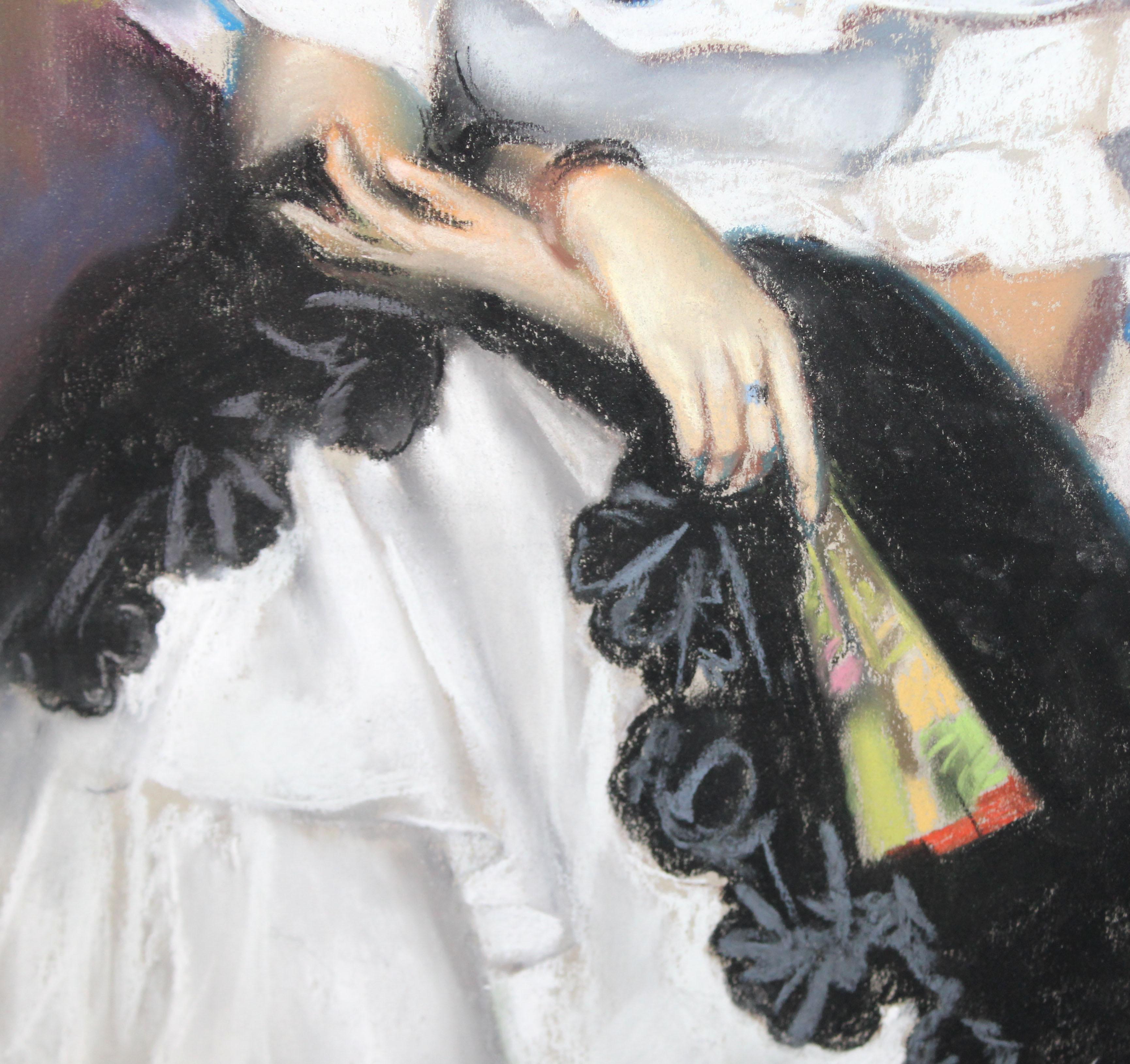 Maja andaluza - Dibujo a pastel For Sale 1