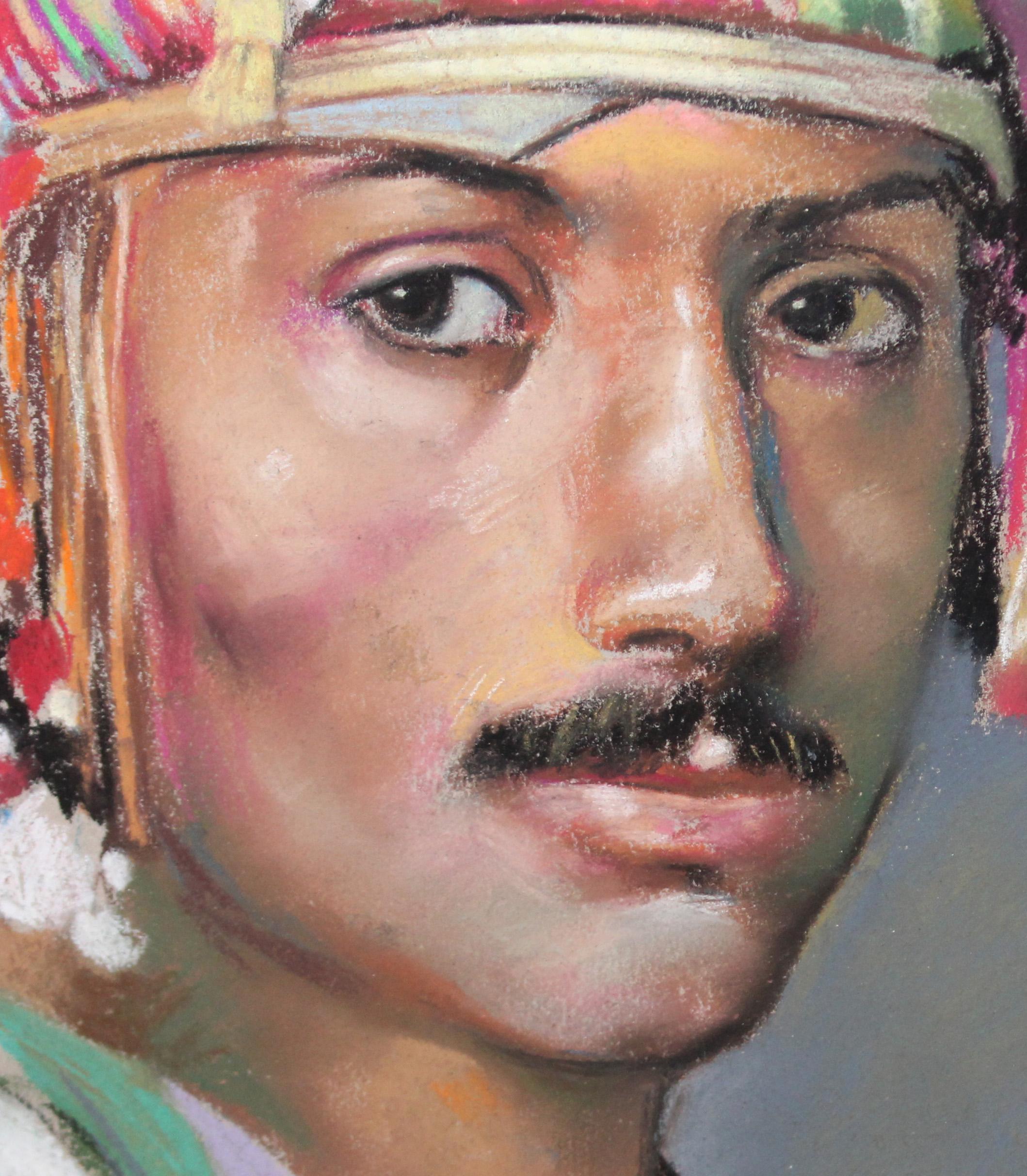 Bashi-Bazouk - Dibujo a pastel - Gray Portrait by Domingo Alvarez Gómez