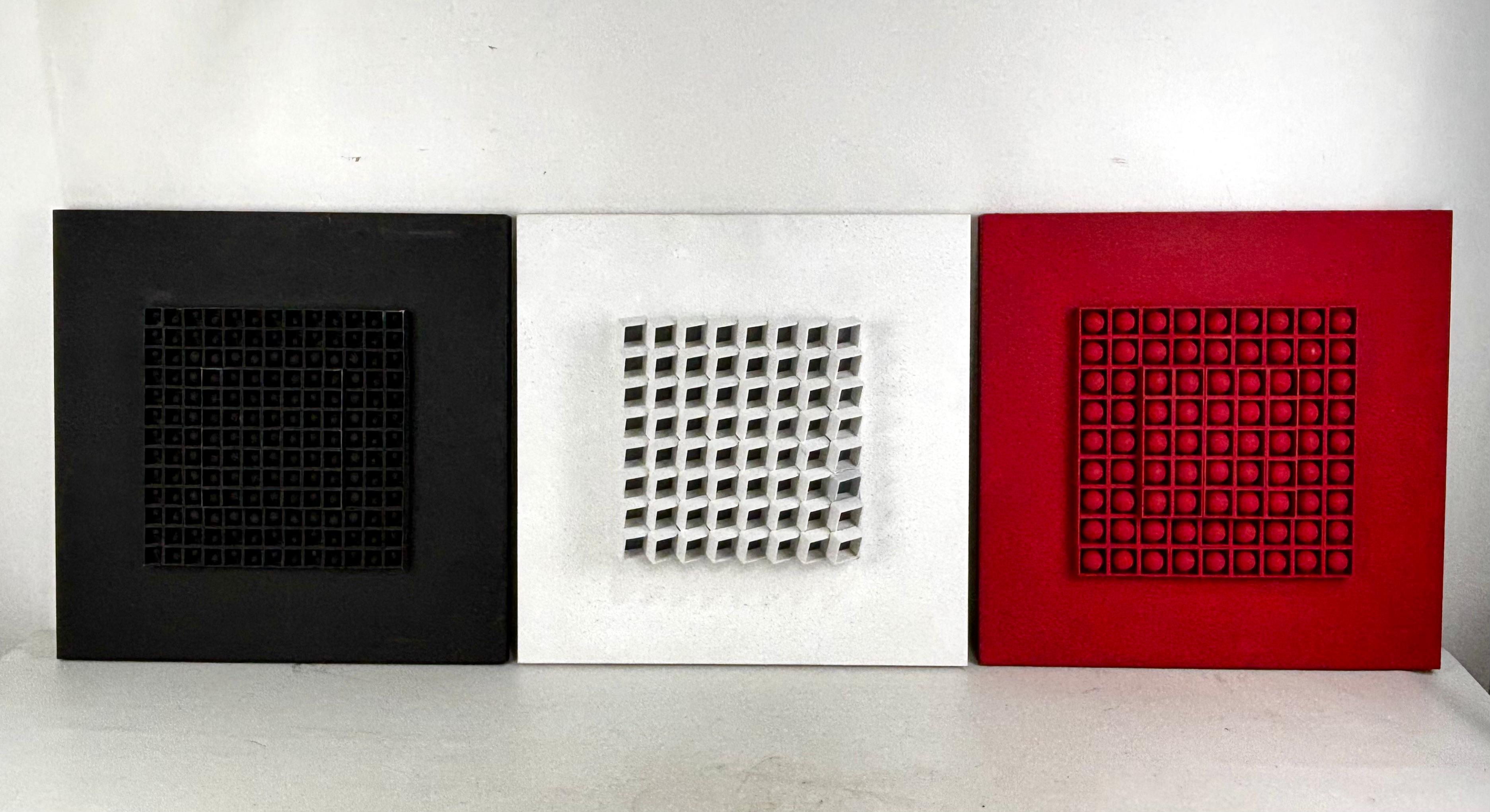 Josep Navarro Vives Abstract Sculpture - Lote de 3 composiciones modulares metálicas - Arte cinético y contructivista