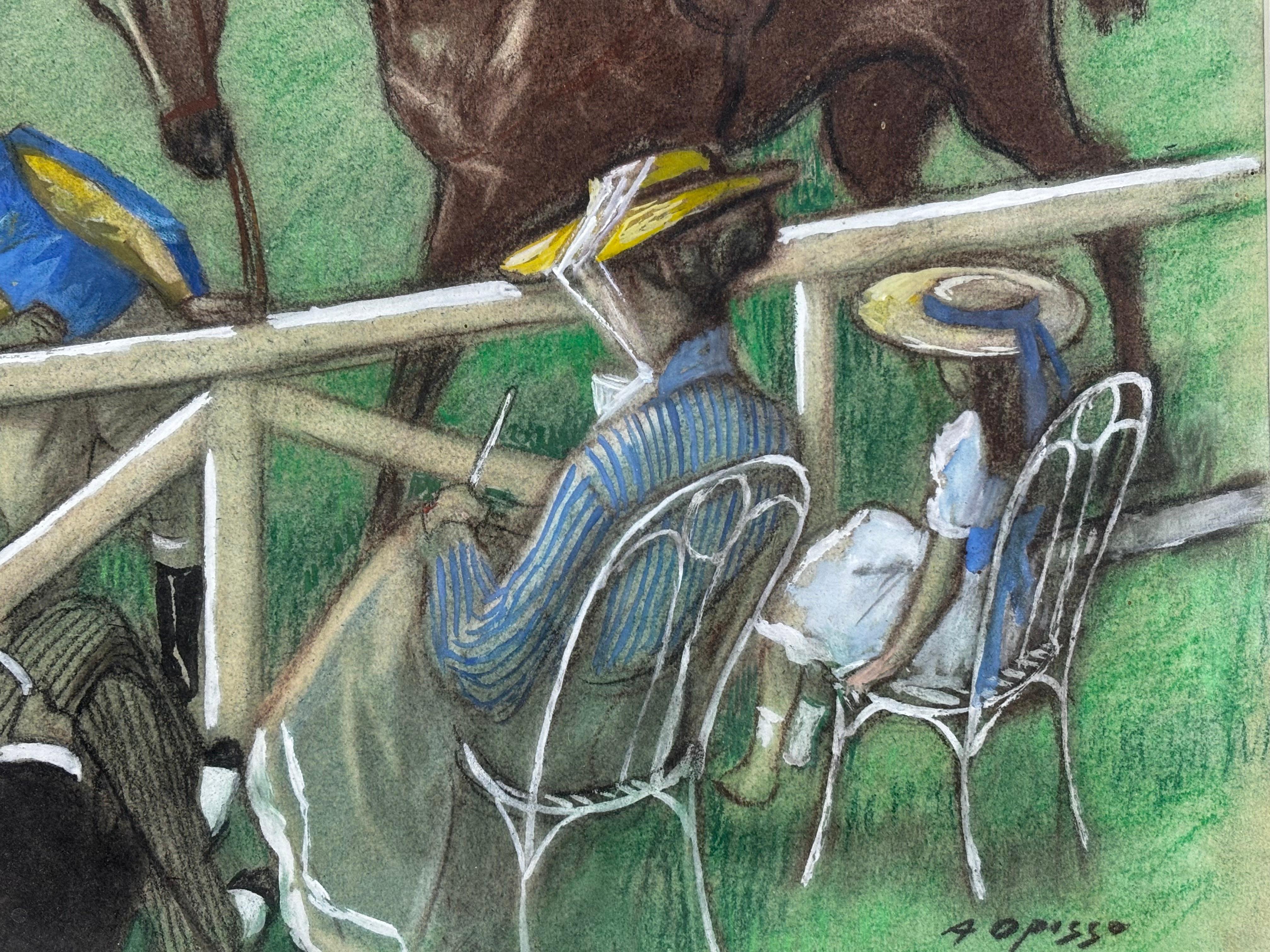 ALFREDO OPISSO - UN DÍA EN EL HIPÓDROMO - ACUARELA For Sale 1