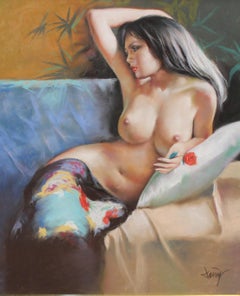 Femme nue - Dessin au pastel