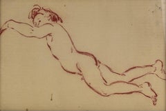Dessin au sanguin représentant un nu masculin, Barcelone, années 1930-1940