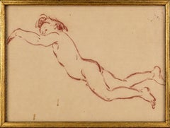 Dessin au sanguin représentant un nu masculin, Barcelone, années 1930-1940