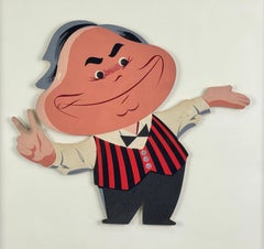 Original Netol Advertising Display Figure in Cardboard, Spain, 1940s