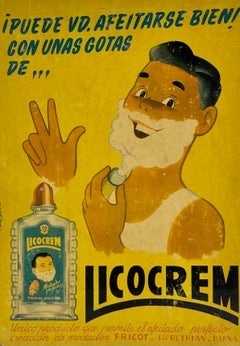 Vintage-Werbeplakat für Licocrem-Rasiercreme, Spanien