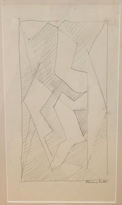 Géométrie en équilibre - Dessin sur papier - Signé et encadré