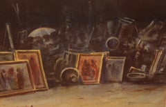 L'atelier du collectionneur - Aquarelle sur papier - Signée et encadrée