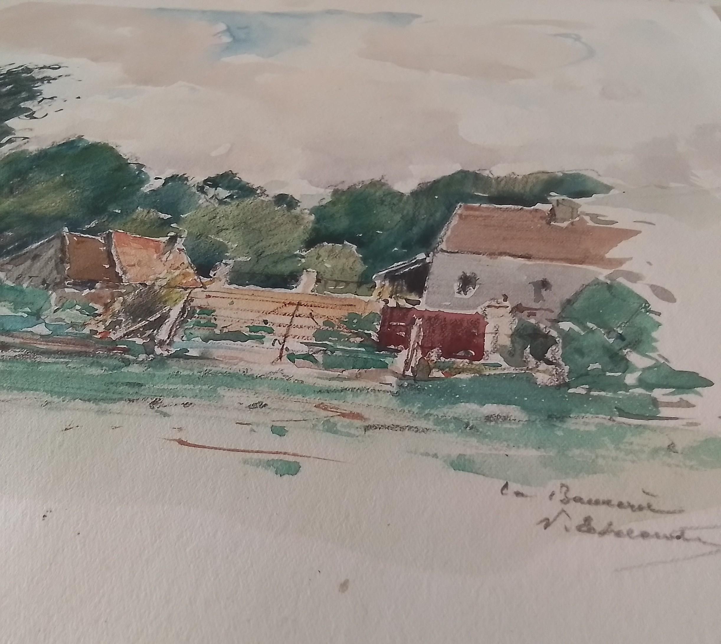Country Cottage Häuser – Art von Paul Emile Lecomte