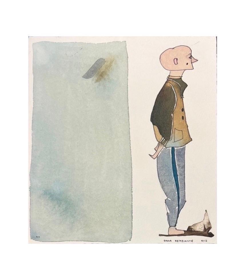 Figurative Watercolour on Paper by Contemporary Artist - based on books