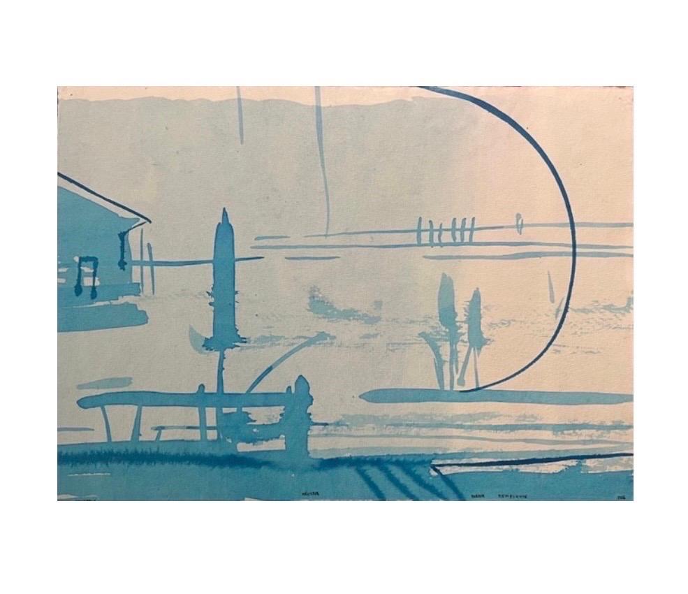 Diana Remeikyte Landscape Art - Watercolour on paper by a contemporary artist, inspired by East Asian minimalism