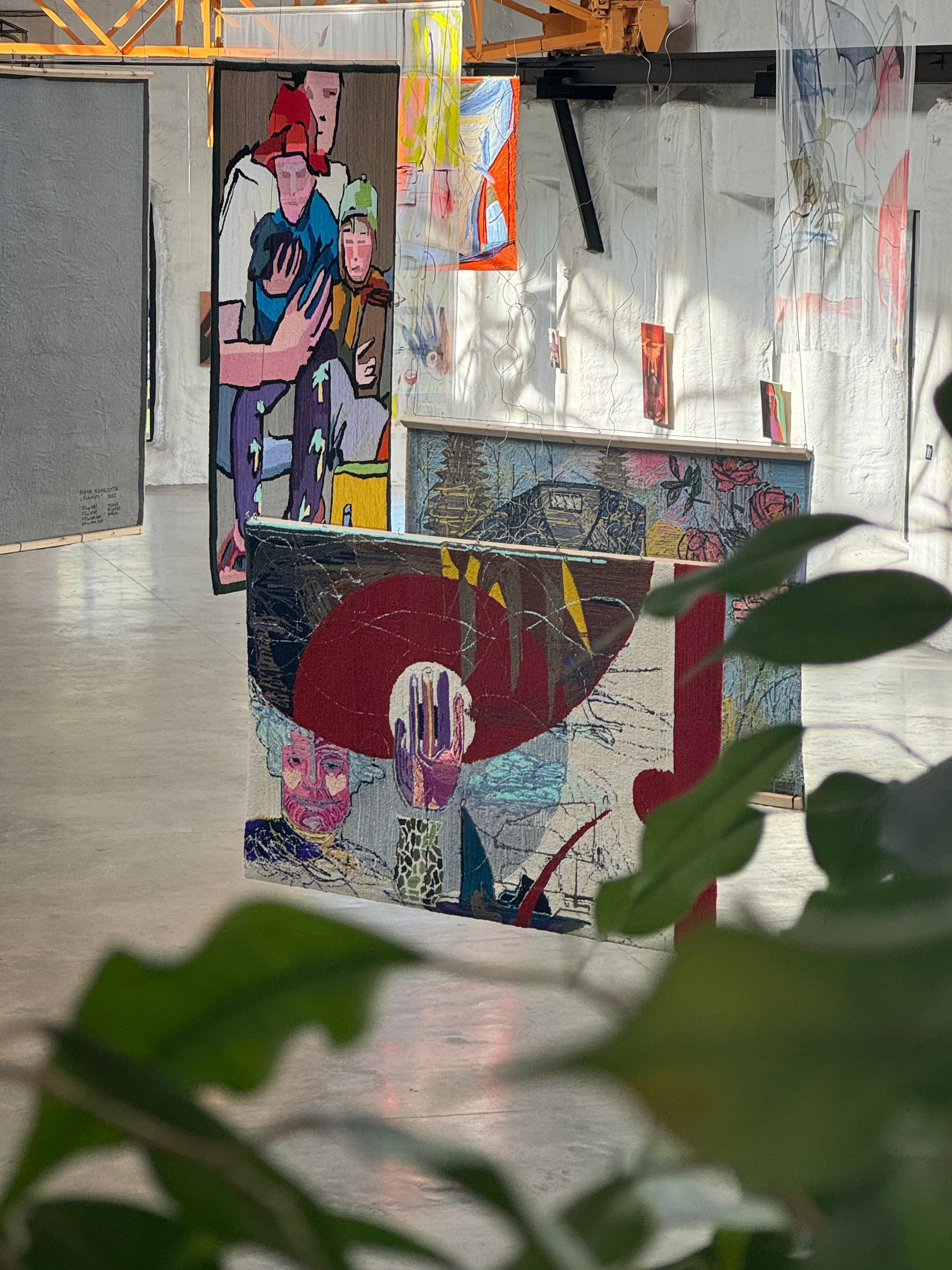 Obra de Arte Textil Contemporánea Tejida a Mano - Hilo Mixto sobre Lienzo - 