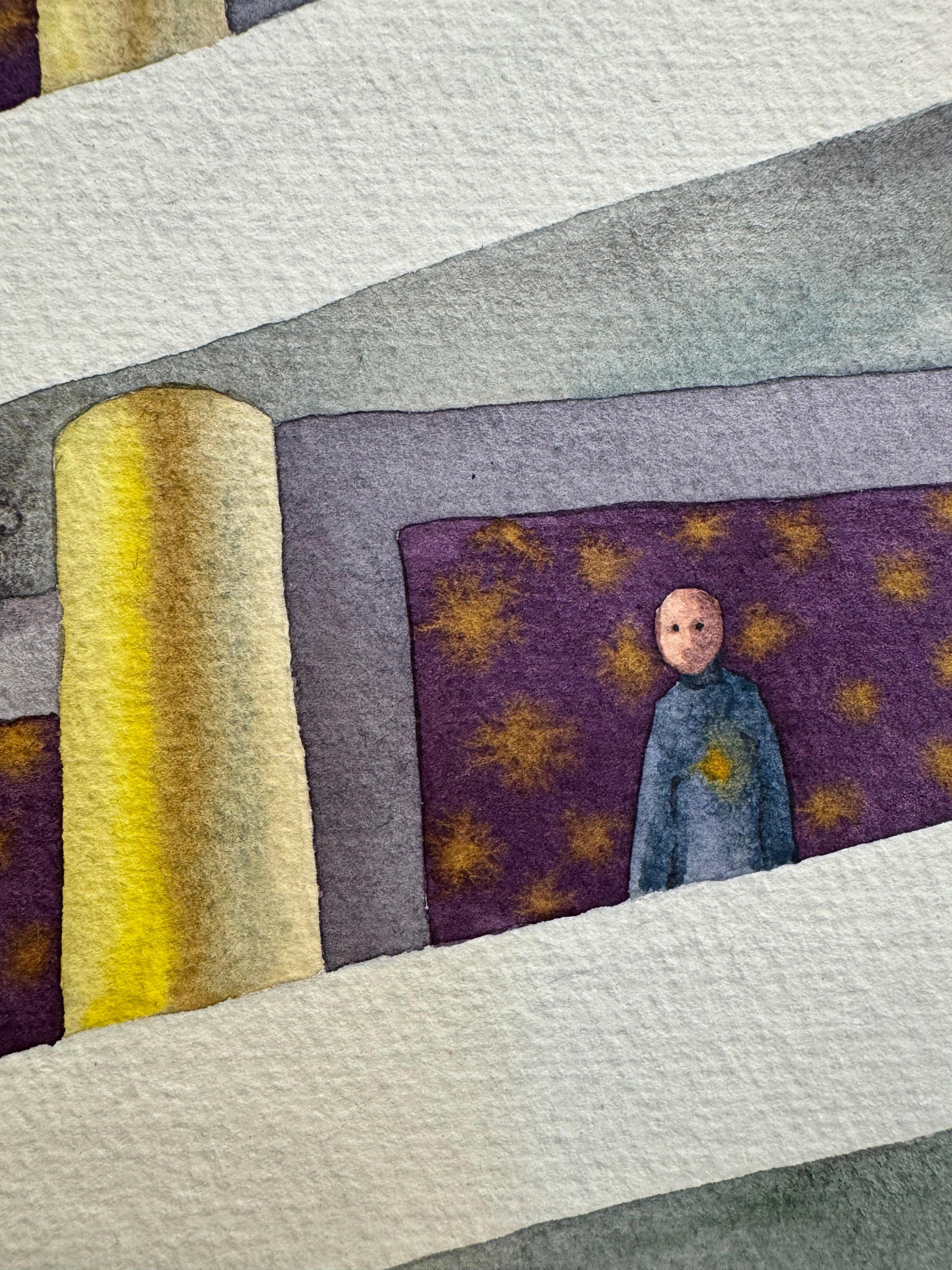 Aquarelle figurative contemporaine sur papier coton - 