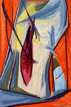 Obra de arte textil tejida a mano por un artista contemporáneo de la serie Diarios visuales