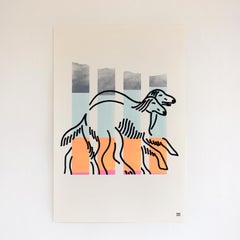 Acrylic and Spray Paint of Paper - Office Series of Works - Framed