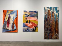 Hand-Tufted Contemporary Textile Artwork - Mixed Thread on Canvas