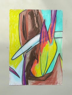 Dessin au pastel sur papier de la série "Visual Diaries" de l'Artistics Contemporary