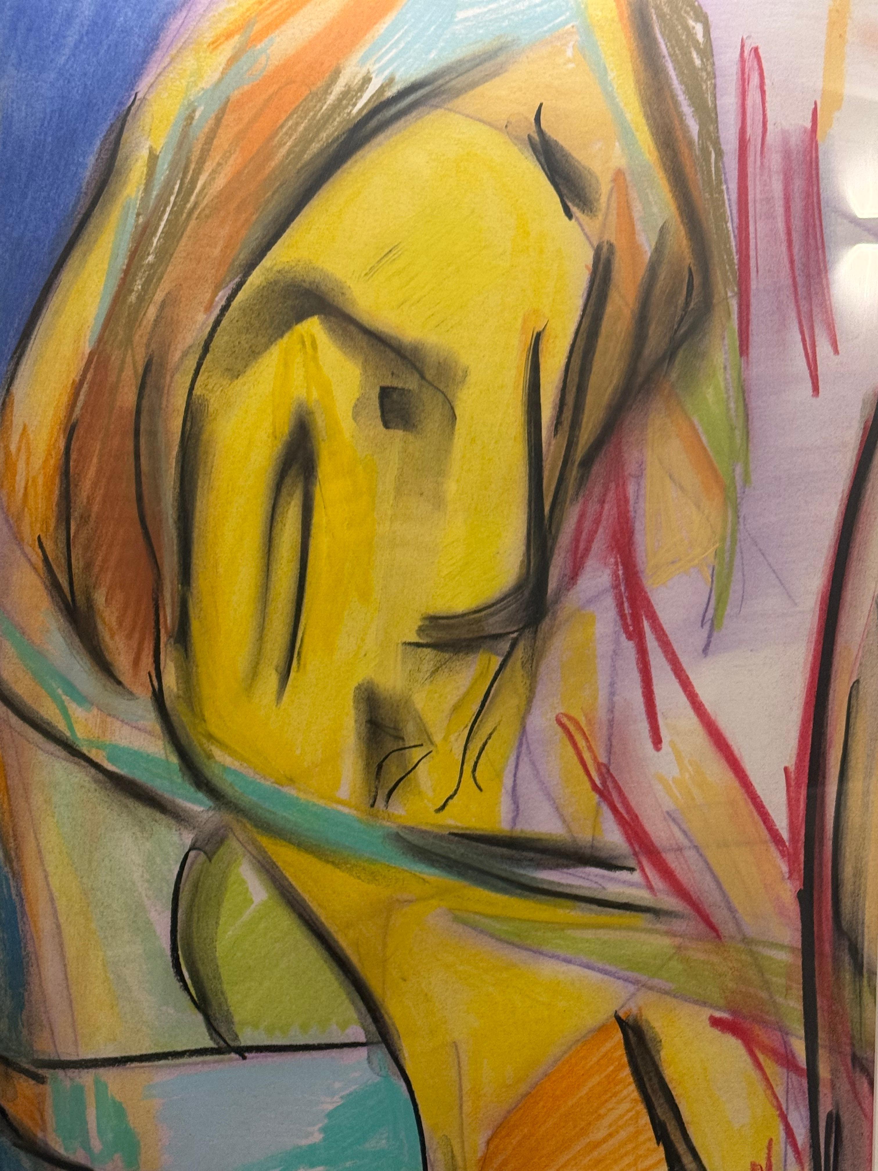 Pastellzeichnung auf Papier aus der Serie "Visual Diaries" von Contemporary Artist