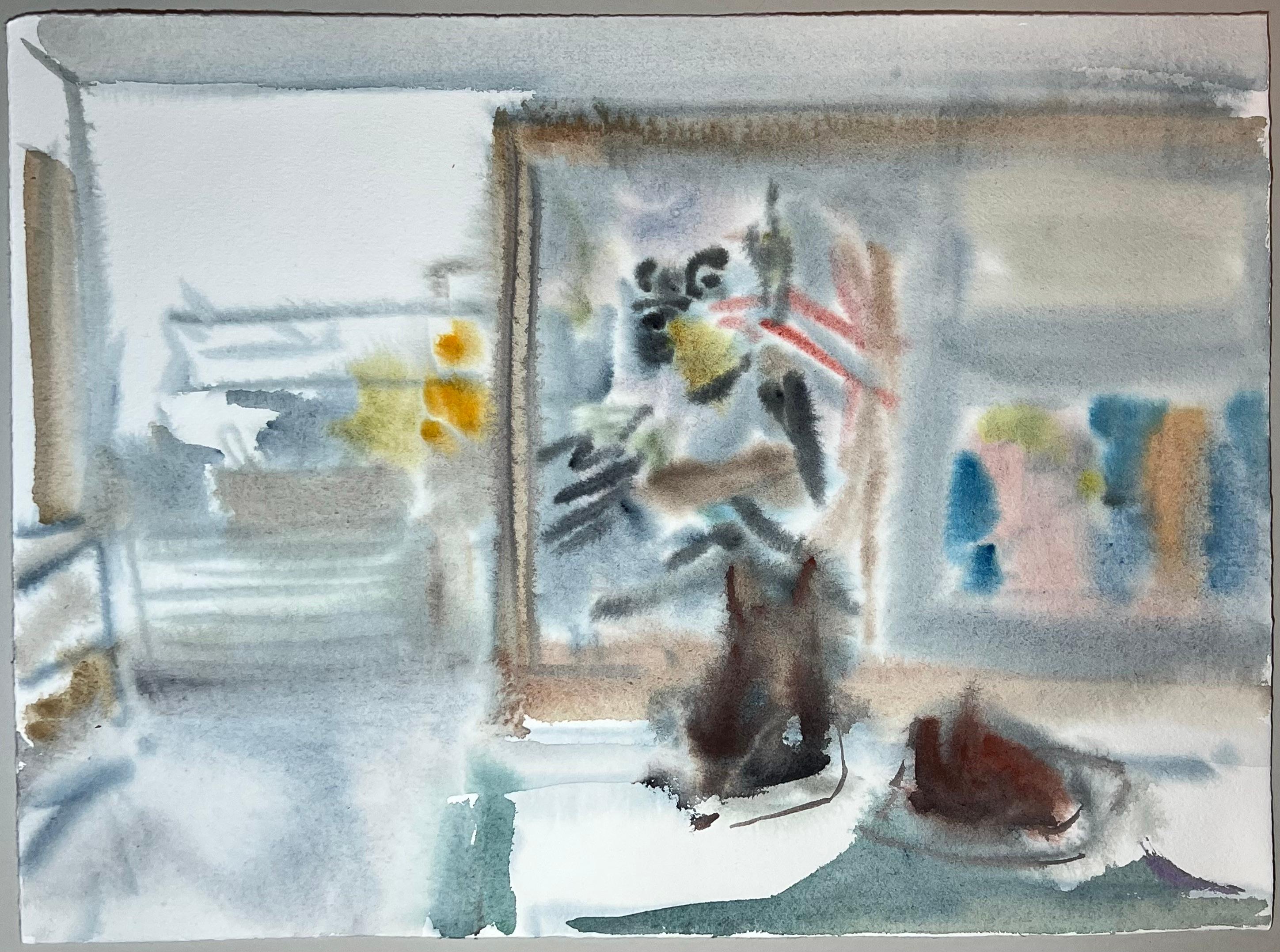 Acquerello su carta goffrata - Serie "Diari visivi" - Artista contemporaneo