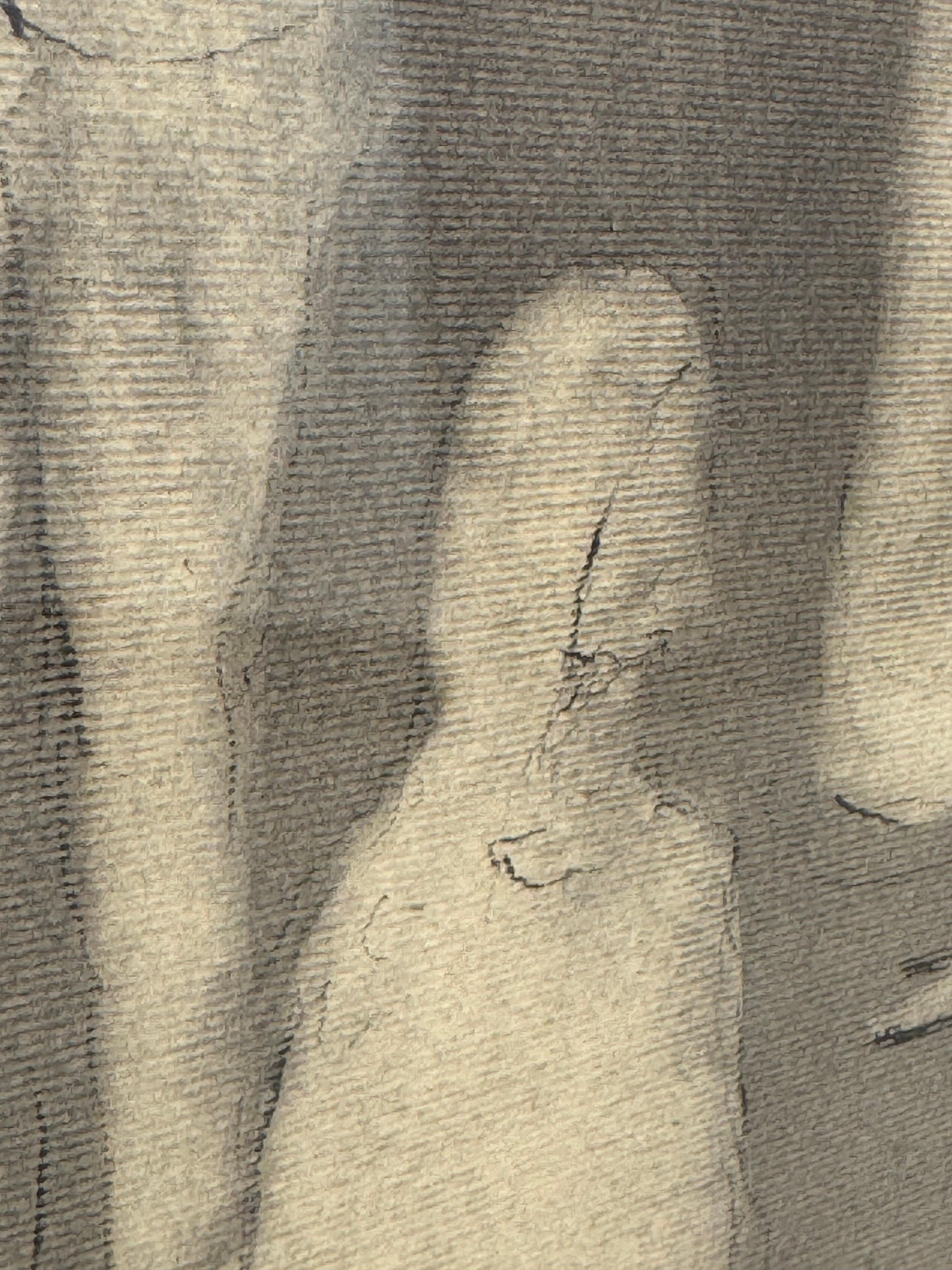 Figurative Drawing on Paper - Los 15 - Pastel Colors - Mexican artist - Graphite For Sale 2