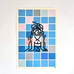 Acrylic and Spray Paint of Paper - Office Series of Works - Framed