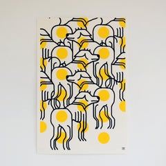 Acrylic and Spray Paint of Paper - Office Series of Works - Framed