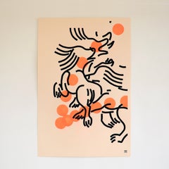 Acrylic and Spray Paint of Paper - Office Series of Works - Framed