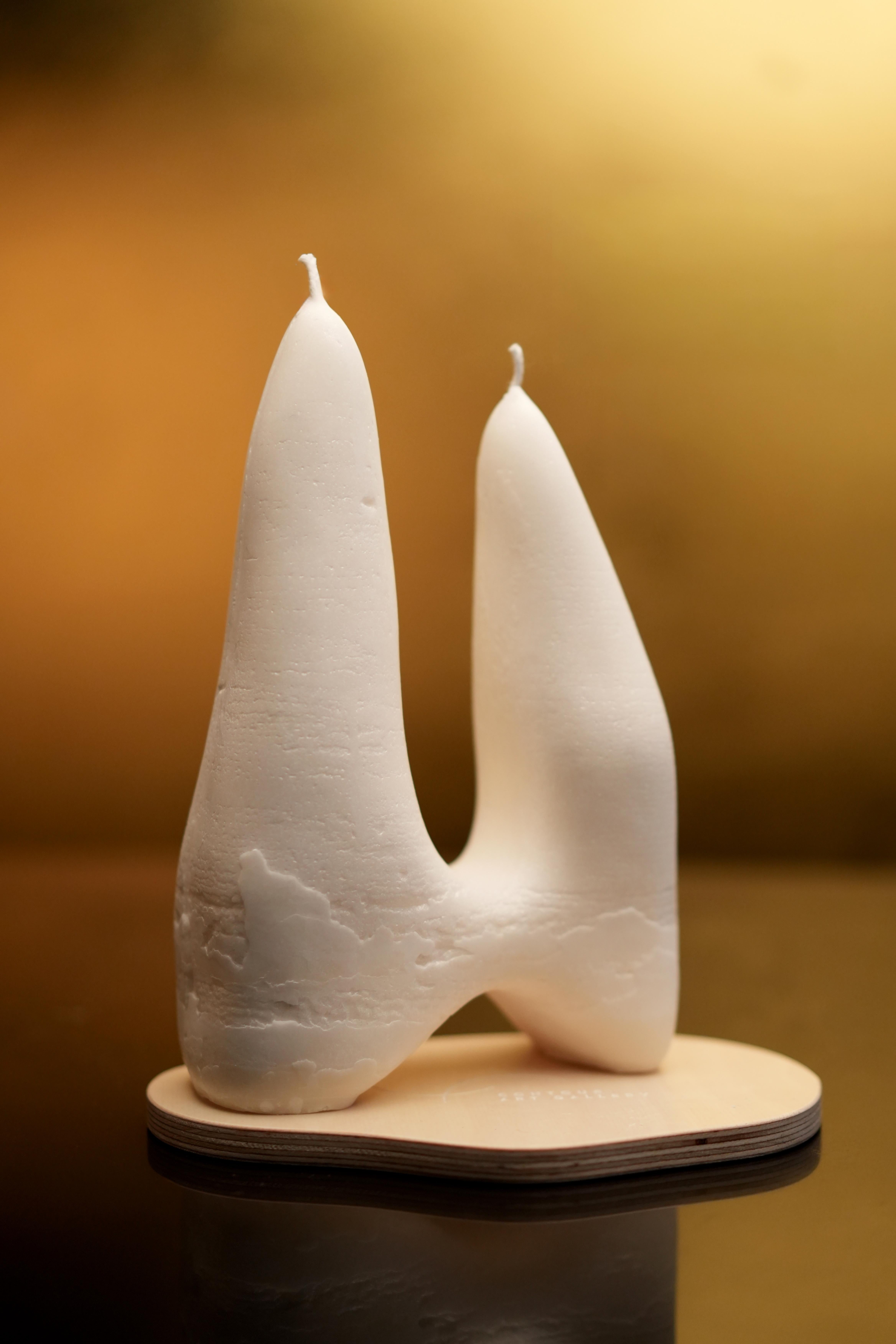 Unknown Abstract Sculpture - Palm Wax Artsy Sculptural Candle after Ceramic Sculptures of Contemporary Artist