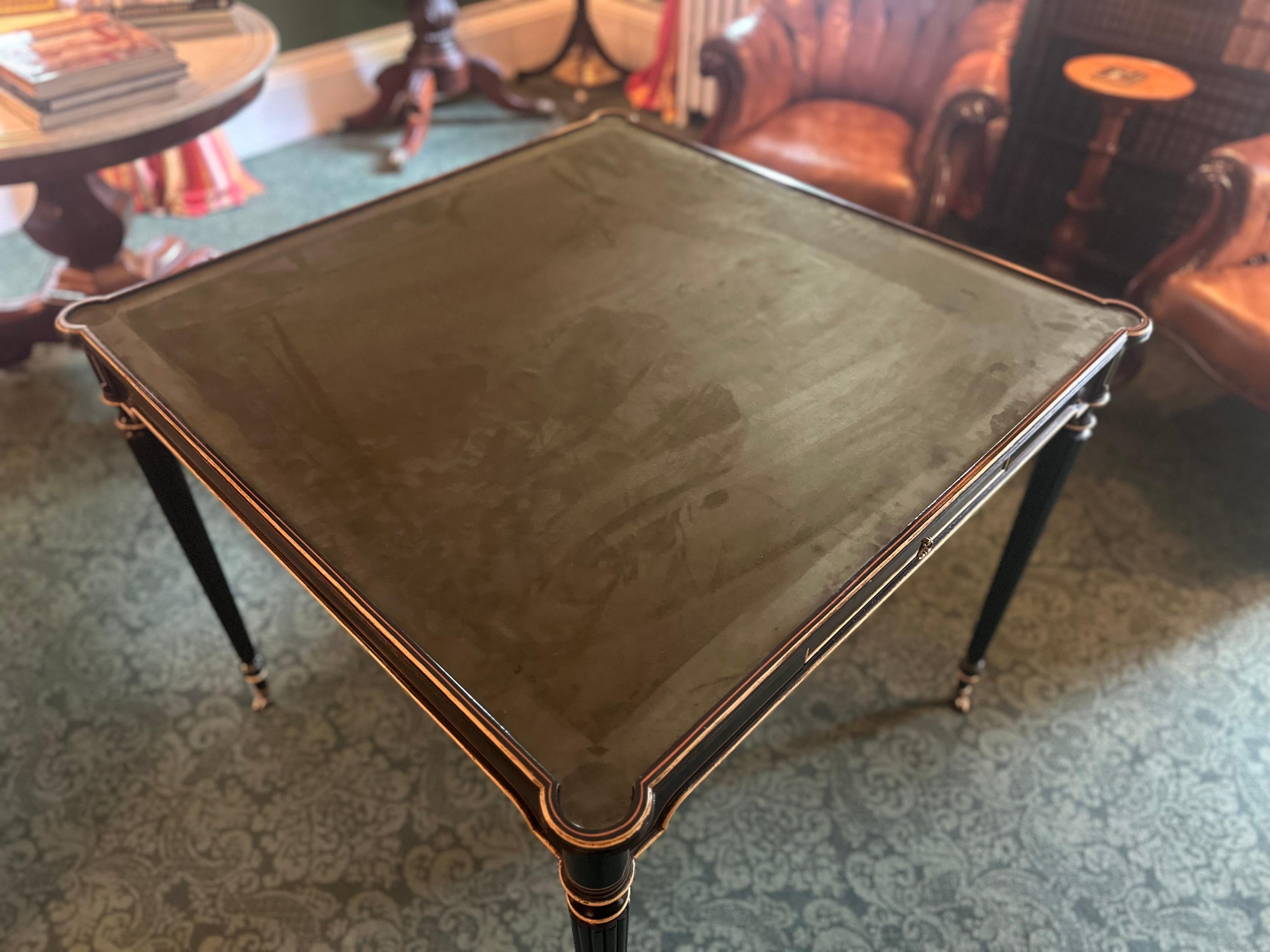 Louis XVI Style Trompe L'oeil Painted Reversible Card Table For Sale 6