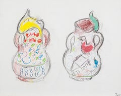 Esquisse pour L'Âne bleu, œuvre unique, signée