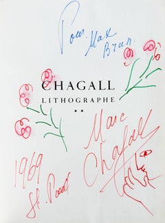 Drawing with Flowers, signed and dedicated to Max Brun