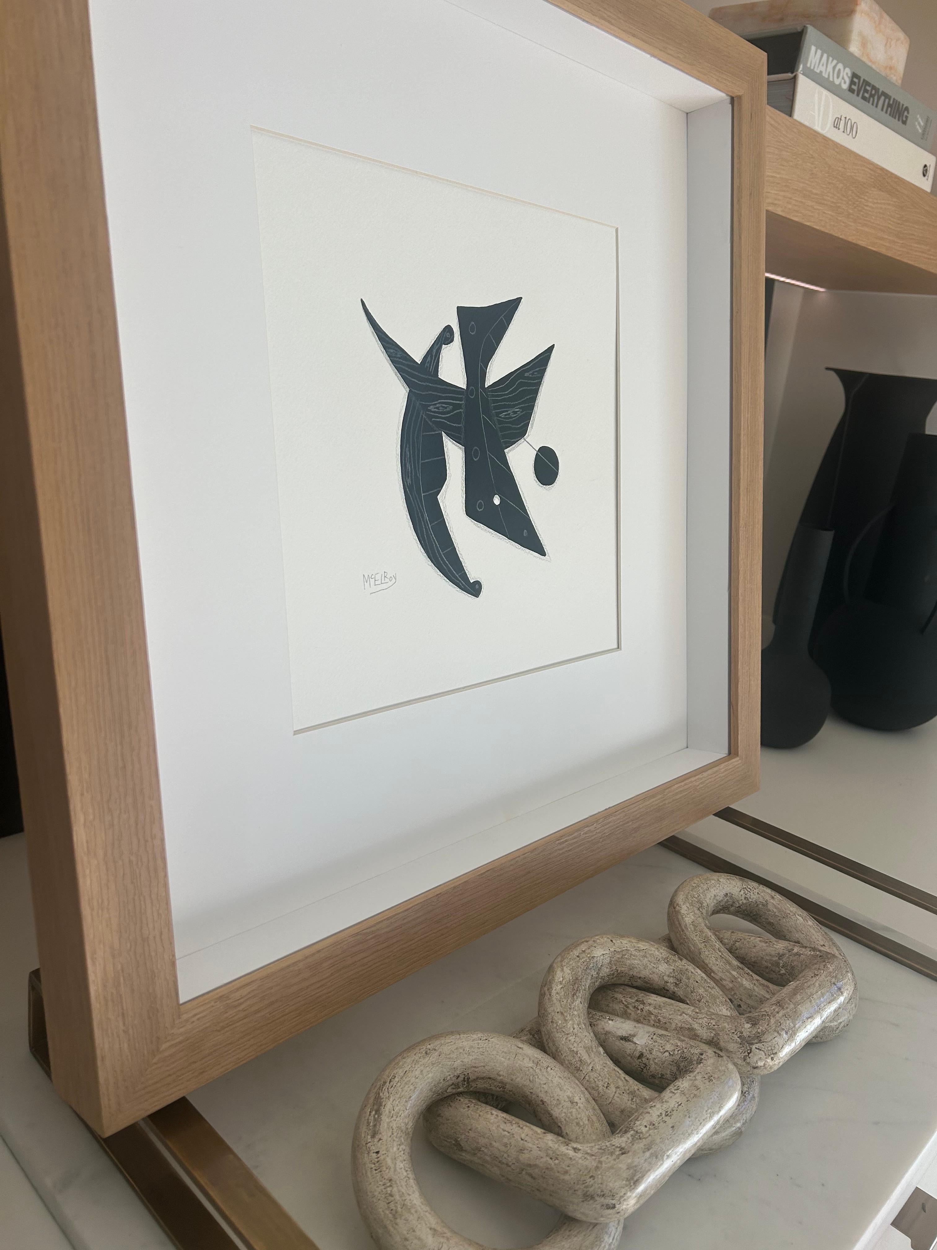 Disegno originale contemporaneo incorniciato dell'artista Steve McElroy, facilmente ricercabile. in vendita 5