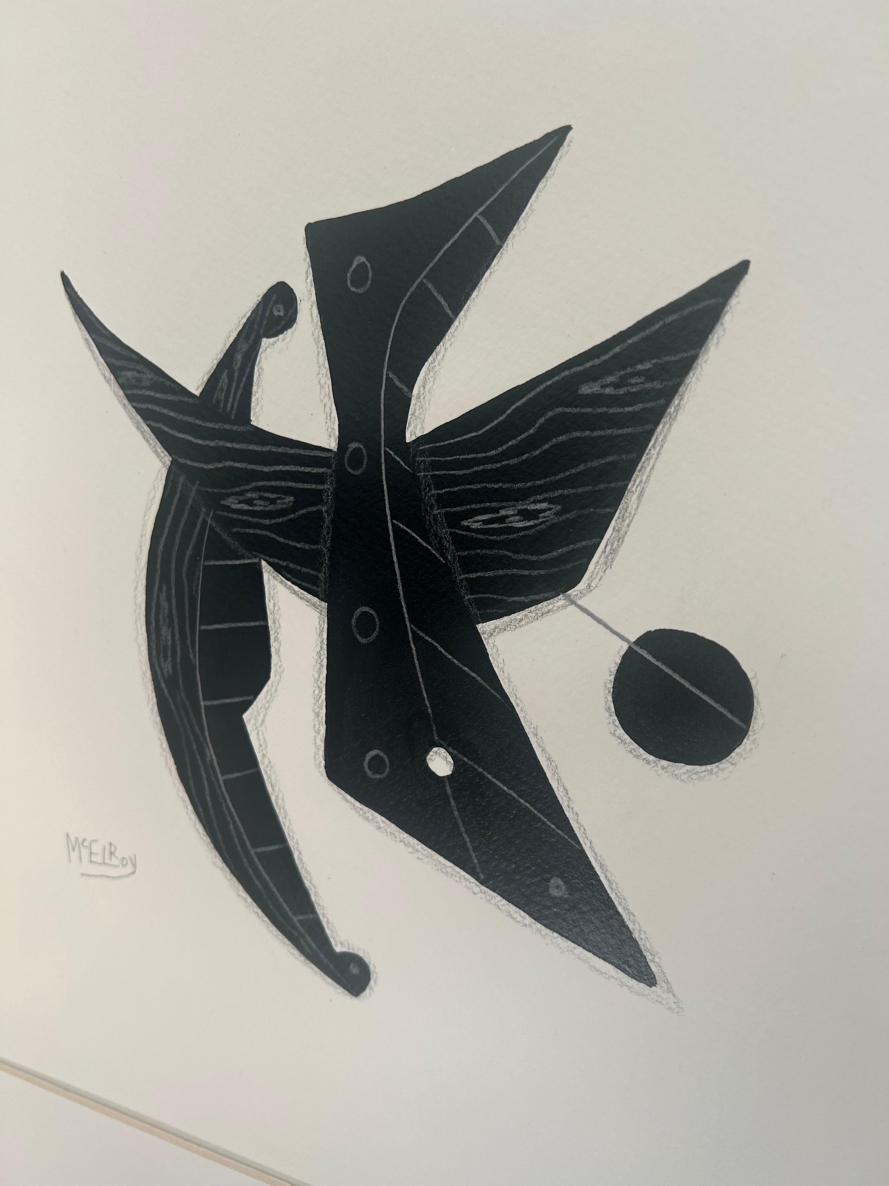 Disegno originale contemporaneo incorniciato dell'artista Steve McElroy, facilmente ricercabile. in vendita 6
