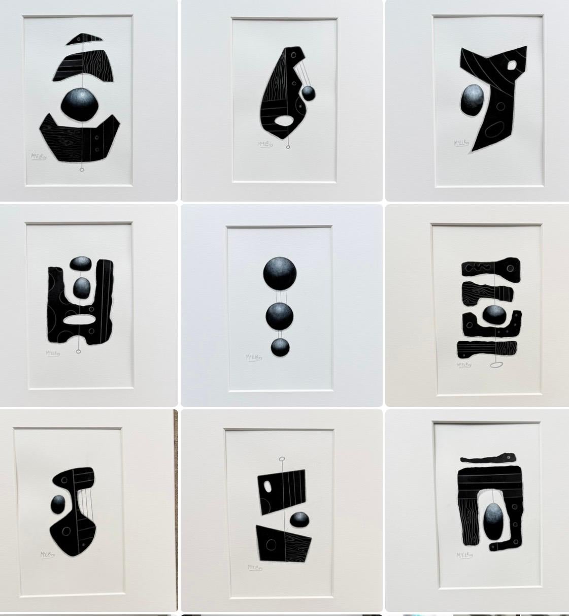 9 dessins originaux contemporains de Steve McElroy, non encadrés, dans des passe-partout de luxe de 6 plis. en vente 14