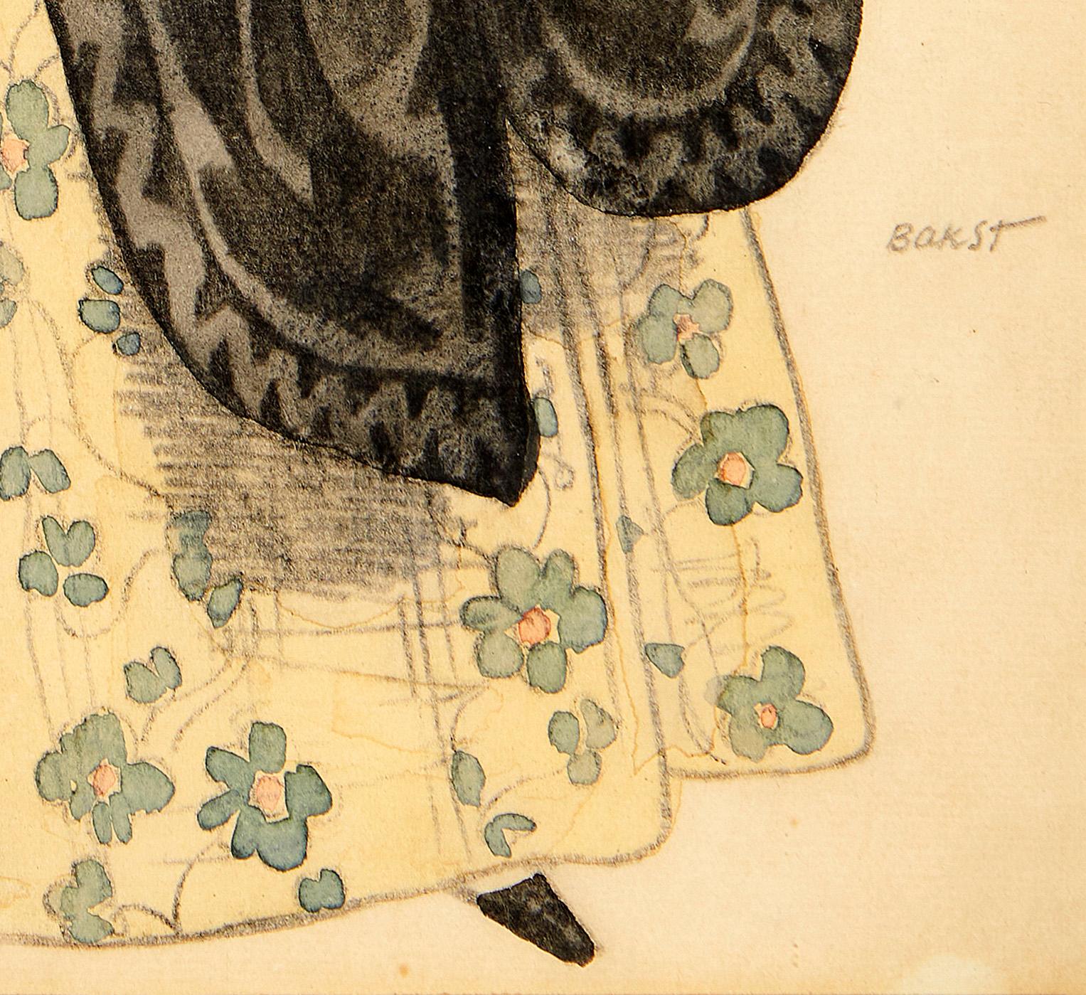Woman with flower dress - Art by Léon Bakst