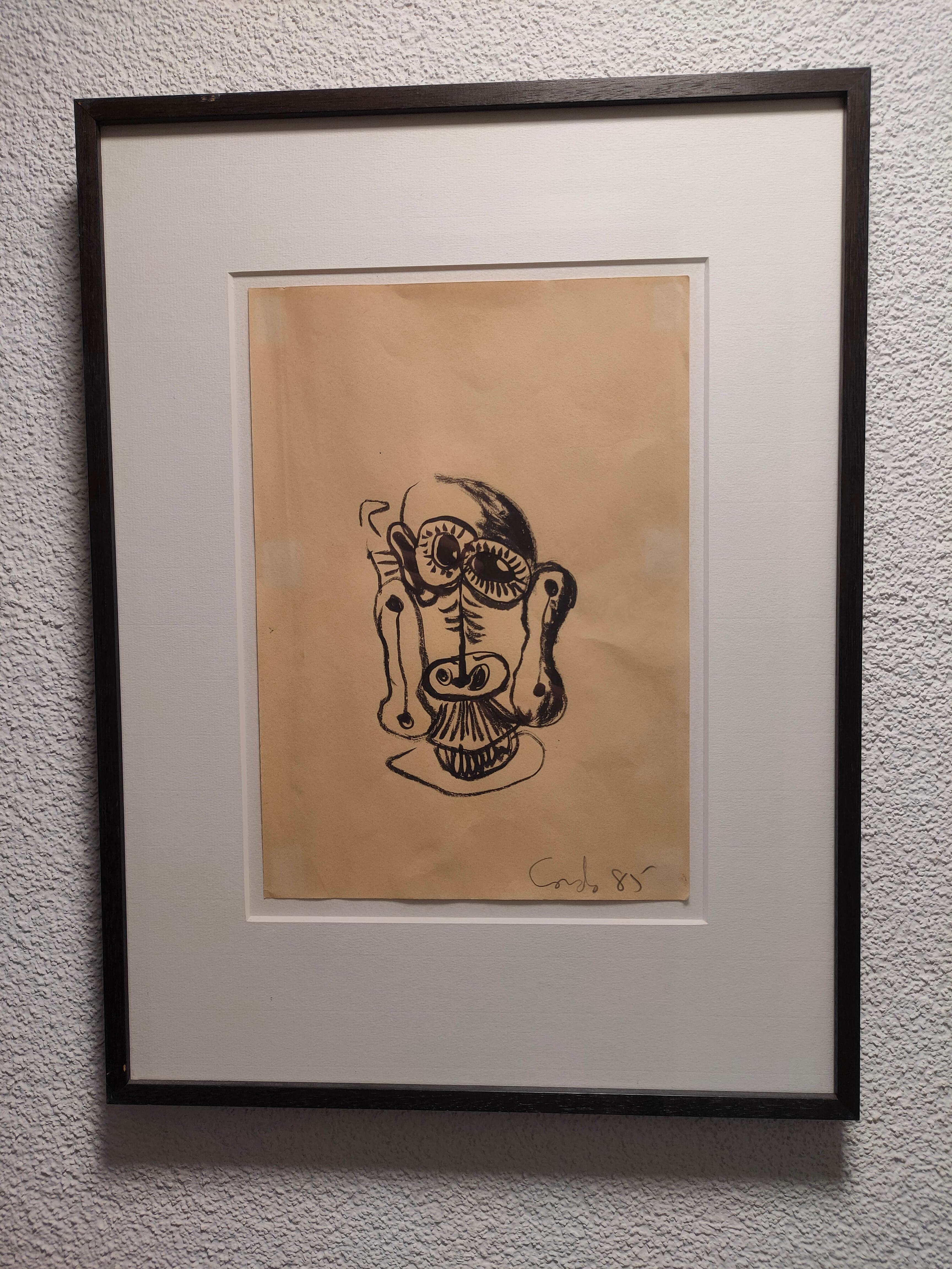 Unbenannt (Beige), Abstract Drawing, von George Condo