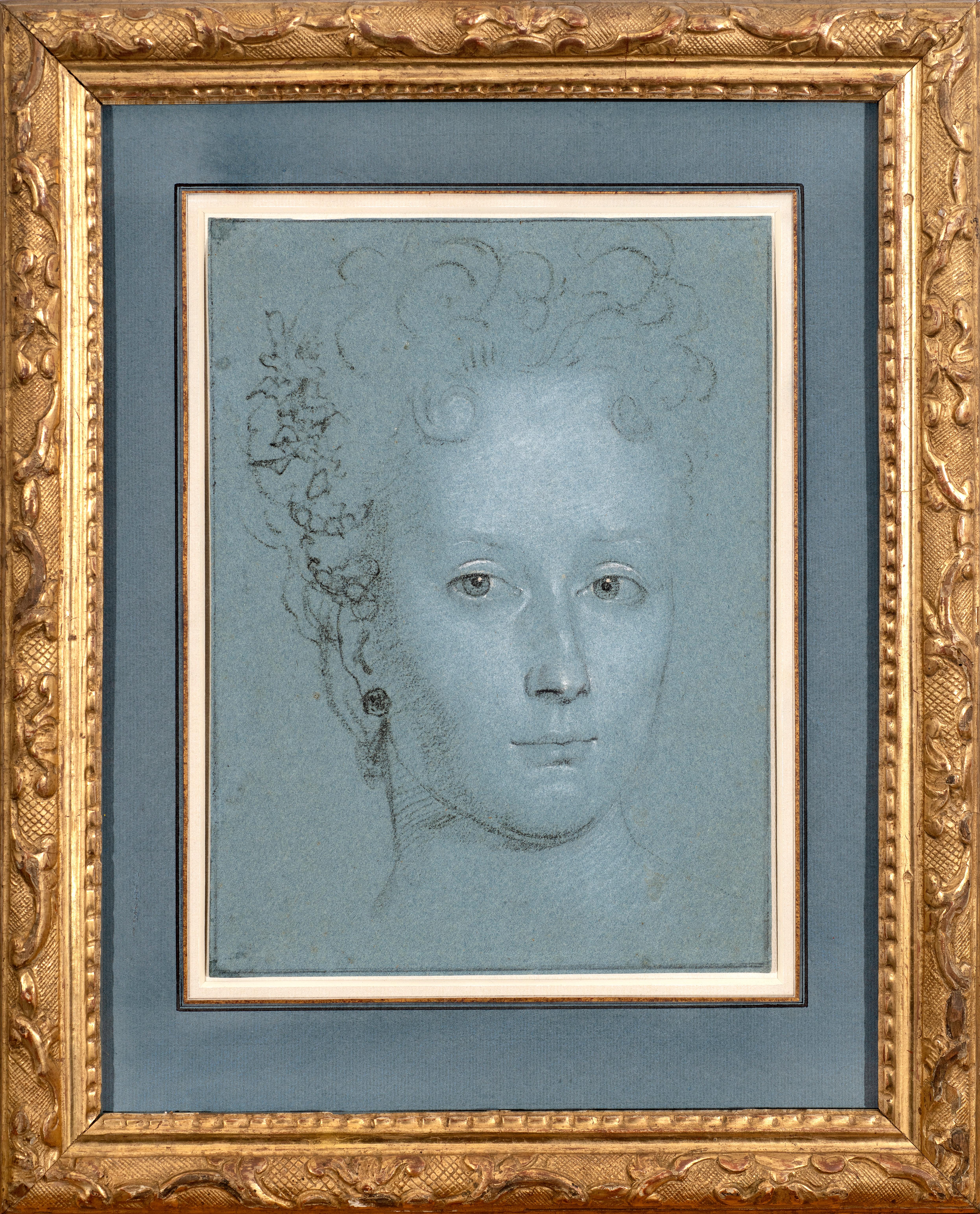 Portrait de Adriaen van der Werff - Retrato estudio de una Dama, con piedras preciosas y perlas
