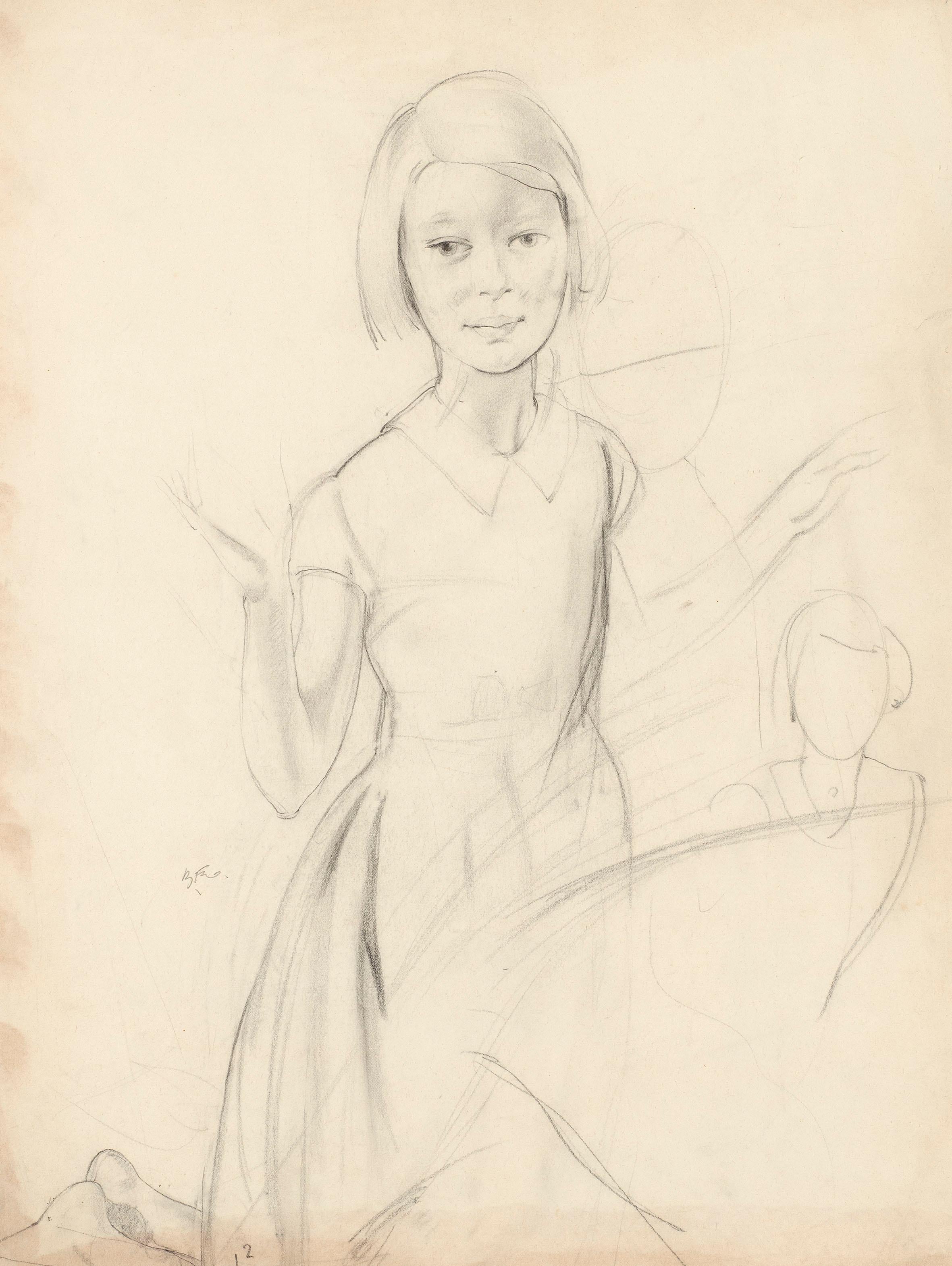 Étude pour M. et Mme R. H. Butler et leurs filles - Art de Bernard Fleetwood-Walker