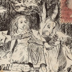 1879 Christmas card envelope depicting Alice, the White King and his messenger