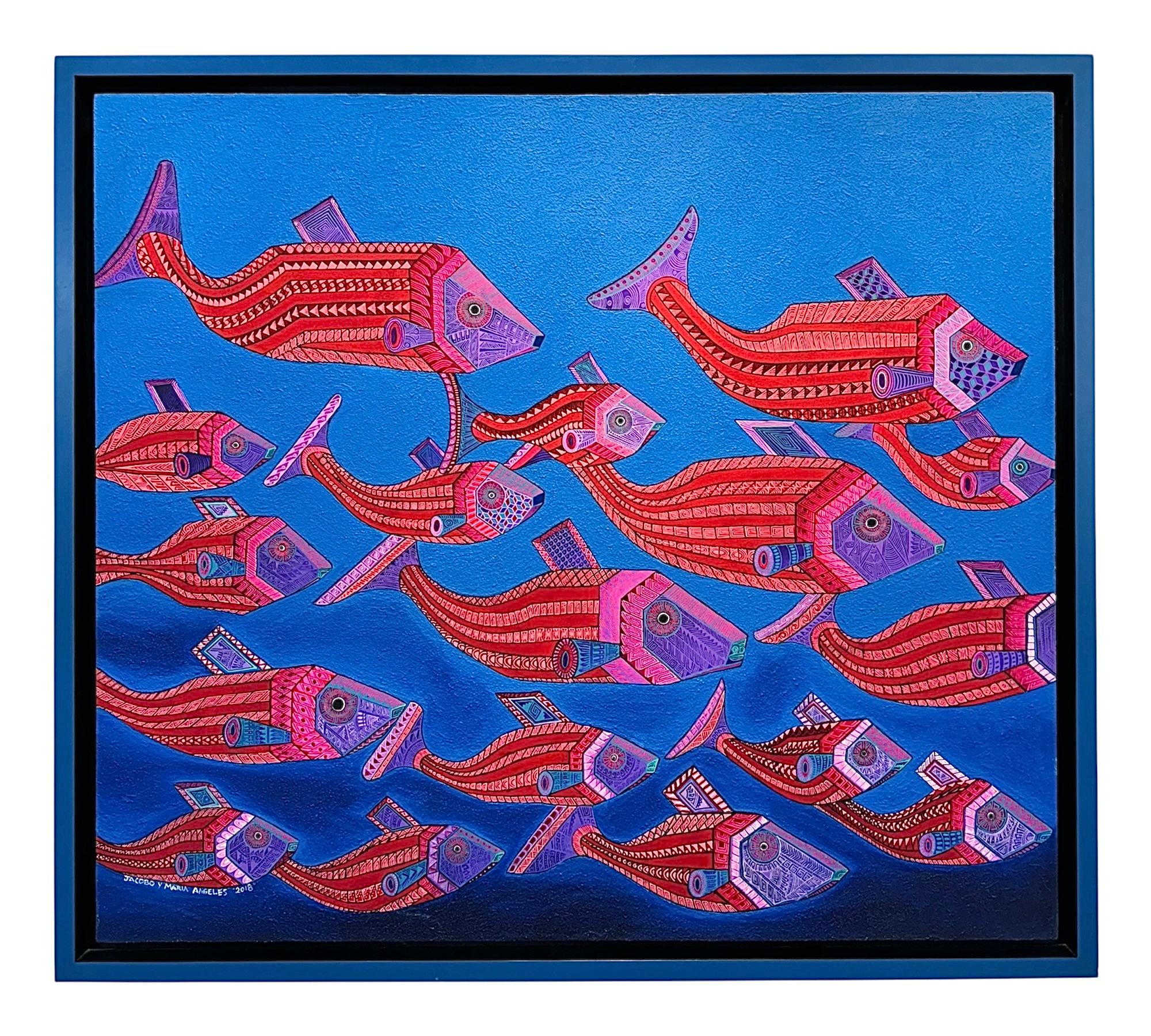 Oaxacan School of Fish Painting - Art de Jacobo and Maria Angeles.