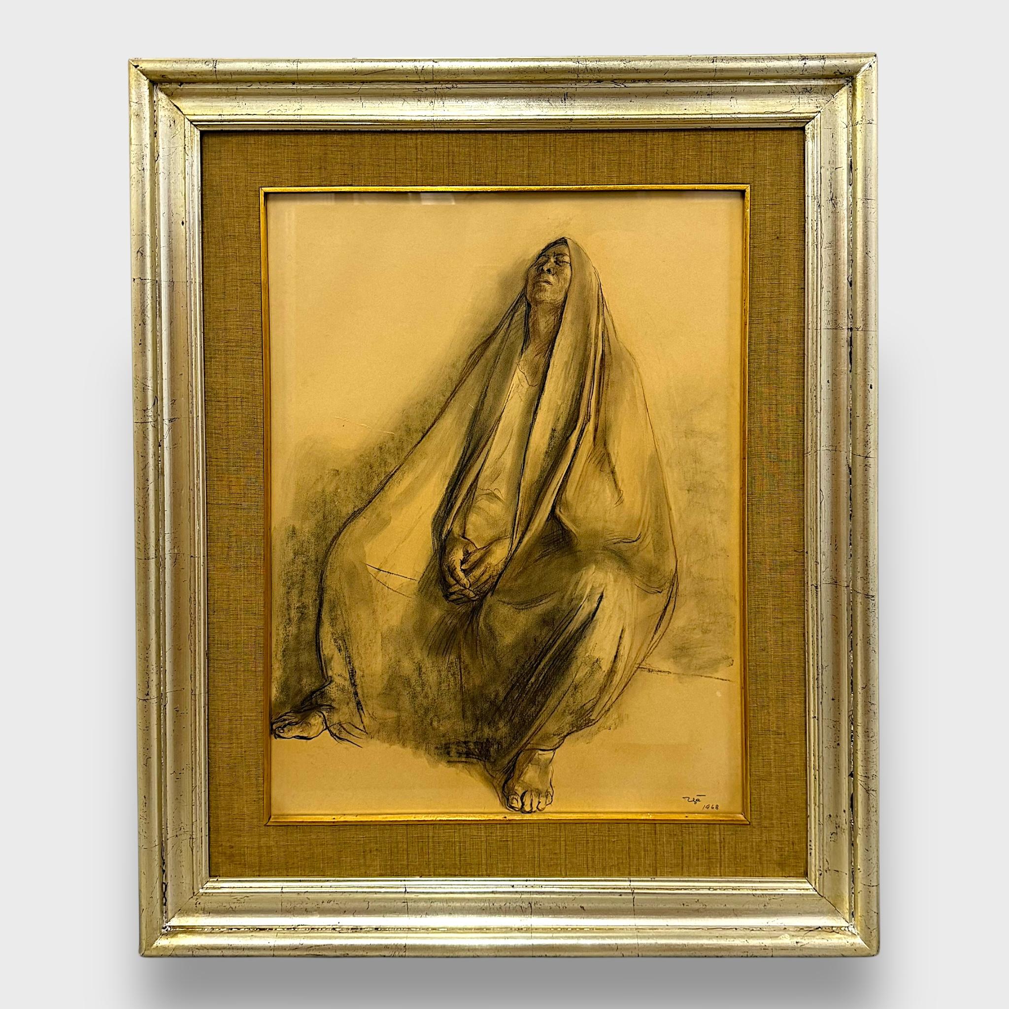 Carboncino Conté su carta. - Art di Francisco Zúñiga