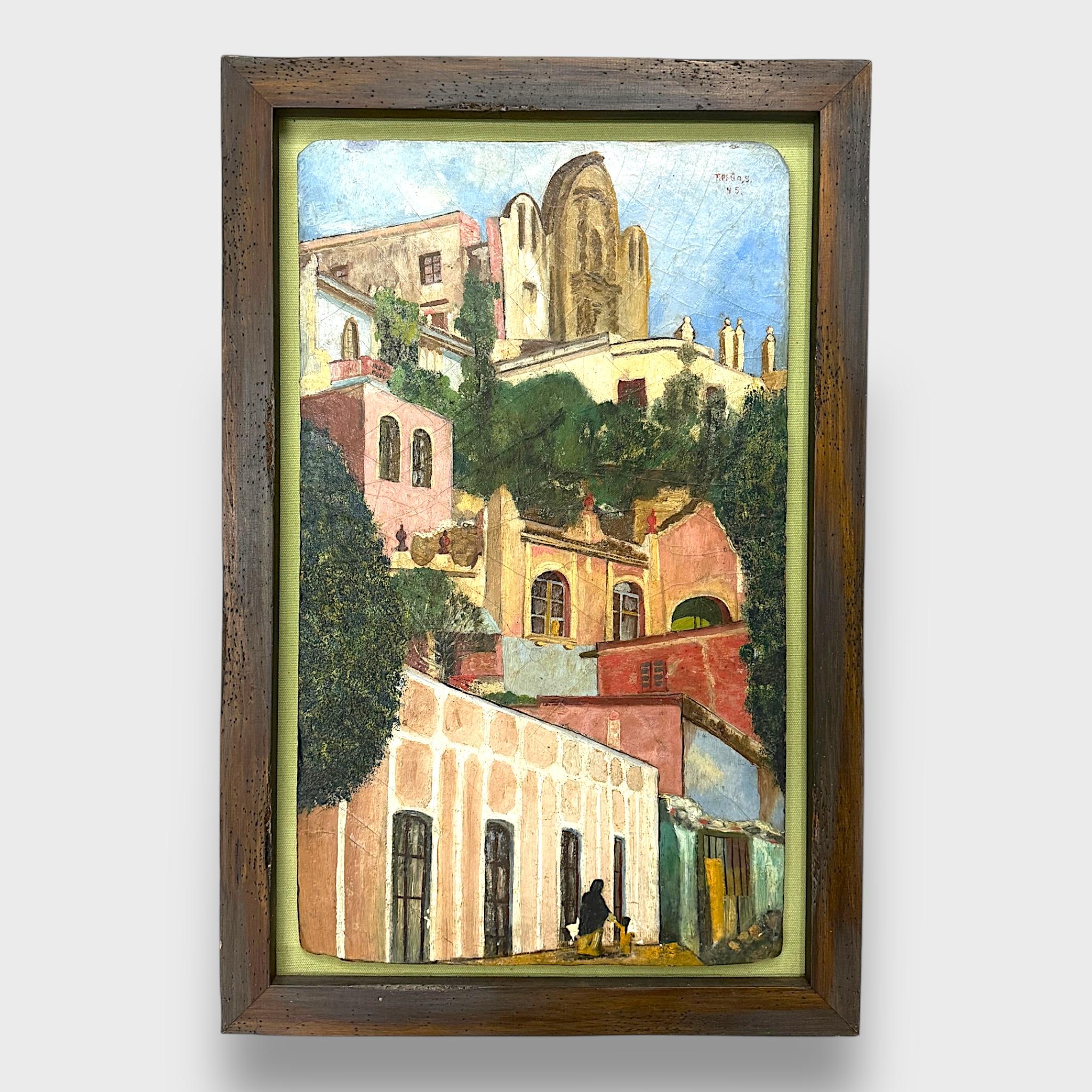 Pittura a olio su Wood.