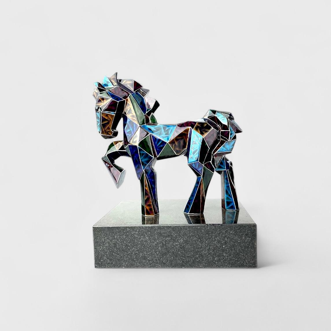 Cavallo geometrico multicolore. - Art di Fernando Andriacci. 