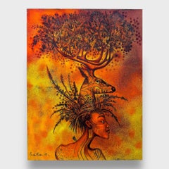 Woman, Tree-Deer