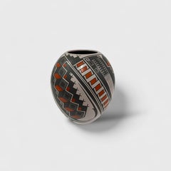 CERTIFIED GREY BLACK AND RED VASE #3
