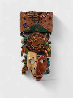 Detailed Folk Art - Wooden Carved "Life and Death" Mask