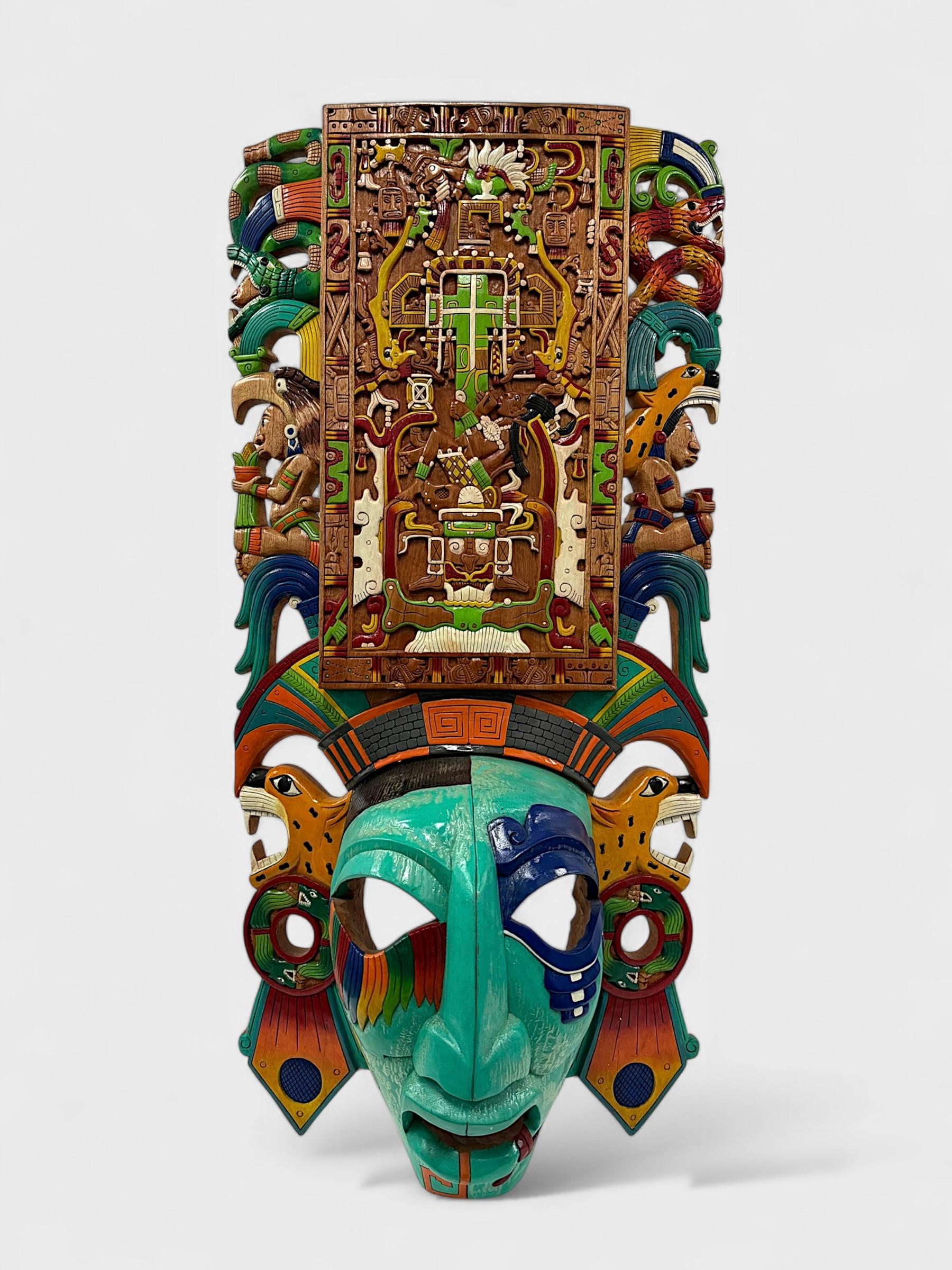 Artisanat détaillé - Bois sculpté "K'inich Janaab' Pakal - King Pakal"
 Pierre tombale - Masque de jade. Design/One d'excellente qualité, sculpté à la main par des artisans mexicains du Chiapas, au Mexique.